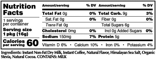 CARAMEL LATTE 5-PACK: 16g Single Serve Instant Dissolve Hot Beverage Mix ~ Stevia Sweetened Only