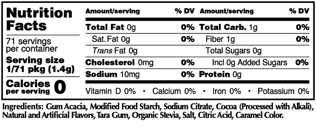 CHOCOLATE Sugar Free Dry Flavoring Syrup Mix, 3.5 Oz
