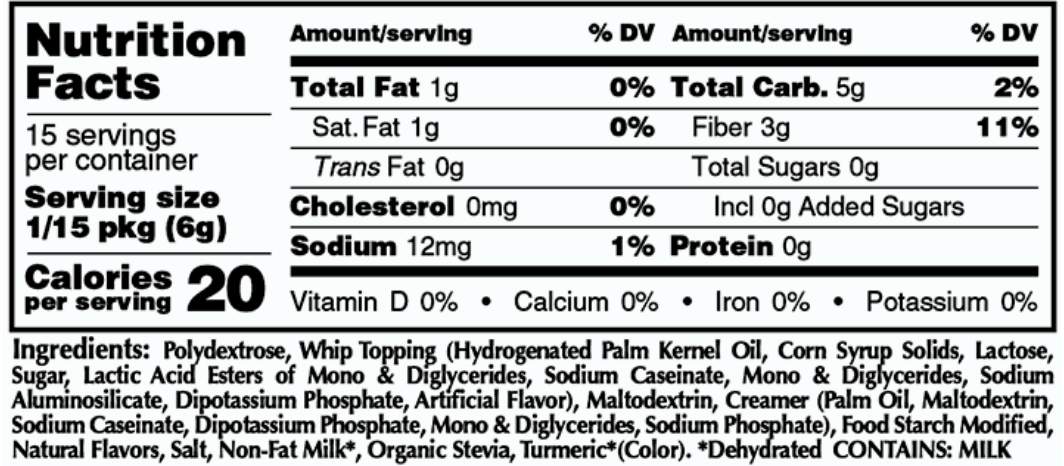 VANILLA Sugar Free Whipped Topping Mix, 3.0 Oz