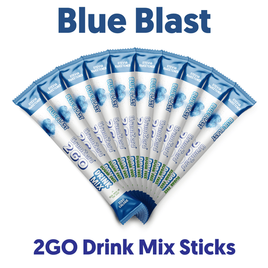 BLUE BLAST 2GO Sugar Free Drink Mix Sticks: 10 Pack ~ Great for Loaded Tea Kits