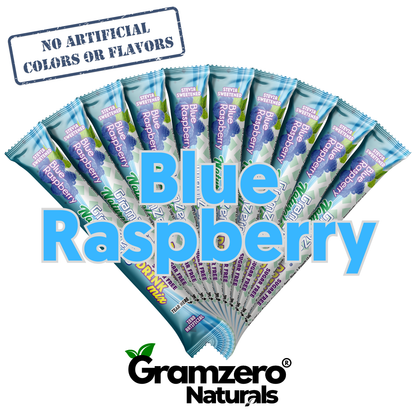 BLUE RASPBERRY ALL NATURAL 2GO Sugar Free Drink Mix Sticks: 10 Pack - Great for Loaded Tea Kits