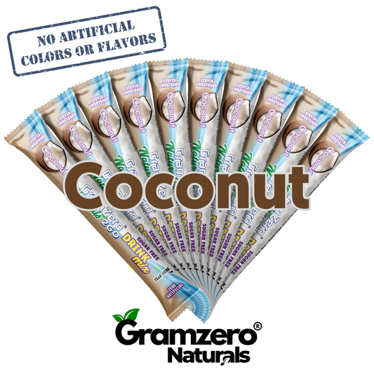 COCONUT ALL NATURAL 2GO Sugar Free Drink Mix Sticks: 10 Pack - Great for Loaded Tea Kits