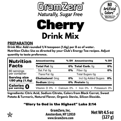 CHERRY 2GO Sticks - Sugar Free Drink Mix with Natural Colors and Flavors: 10 Pack - Great for Loaded Tea Kits