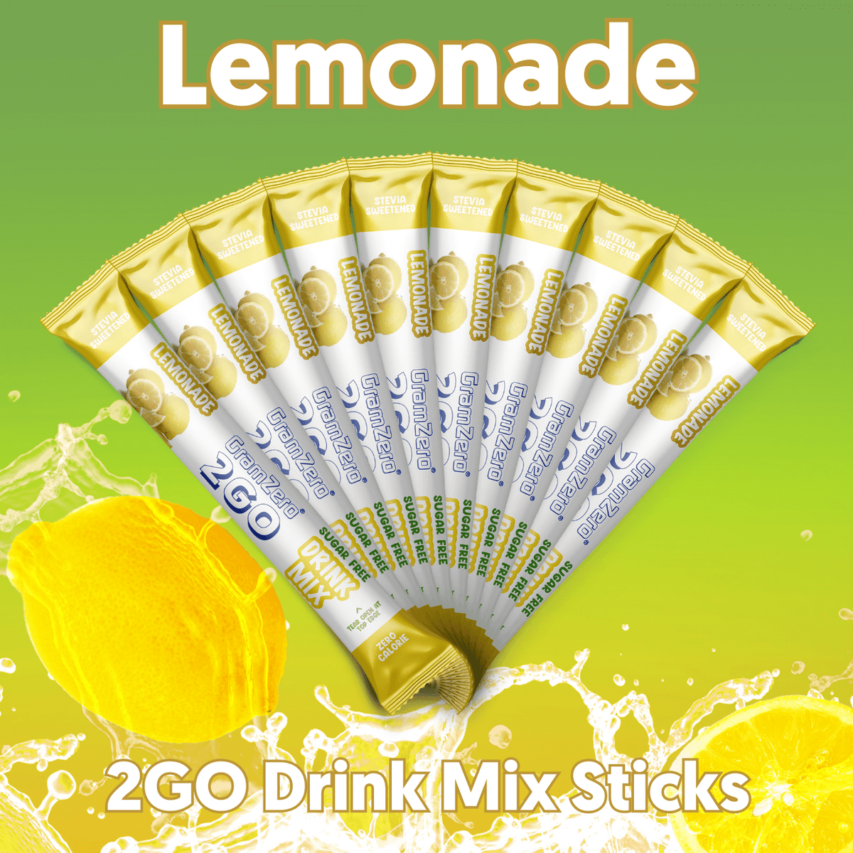 LEMONADE 2GO Sugar Free Drink Mix Sticks: 10 Pack~For Loaded Tea Kits ...