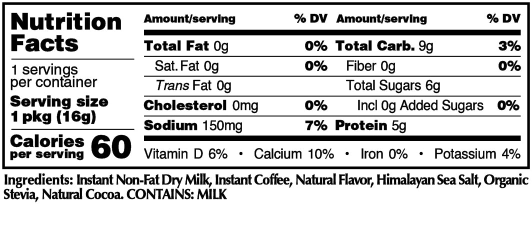 CARAMEL LATTE 5-PACK: 16g Single Serve Instant Dissolve Hot Beverage Mix ~ Stevia Sweetened Only