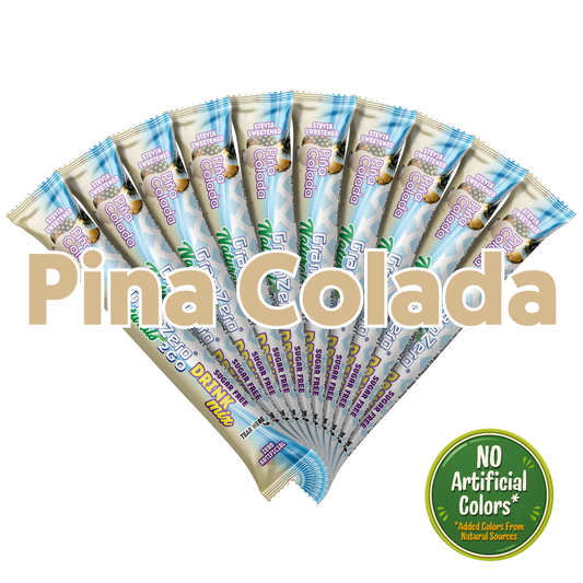 PINA COLADA 2GO Sticks - Sugar Free Drink Mix with Natural Colors and Flavors: 10 Pack - Great for Loaded Tea Kits