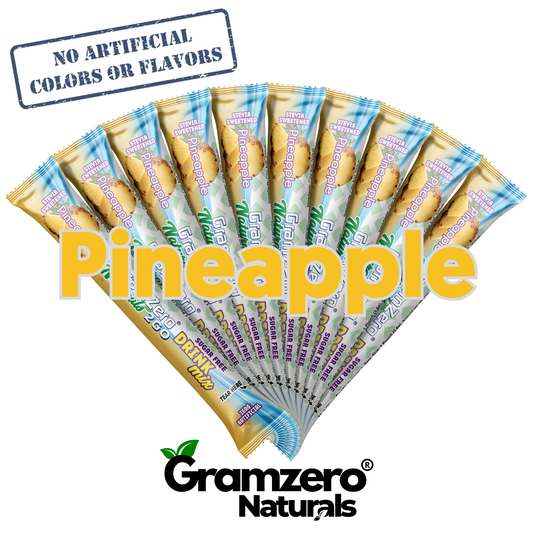 PINEAPPLE ALL NATURAL 2GO Sugar Free Drink Mix Sticks: 10 Pack - Great for Loaded Tea Kits