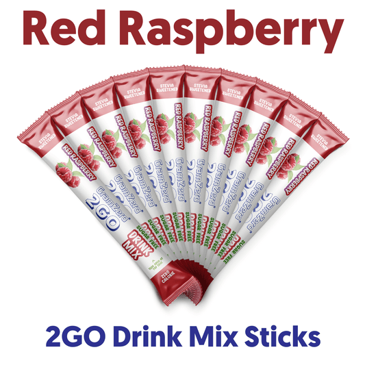 RED RASPBERRY 2GO Sugar Free Drink Mix Sticks: 10 Pack ~ Great for Loaded Tea Kits