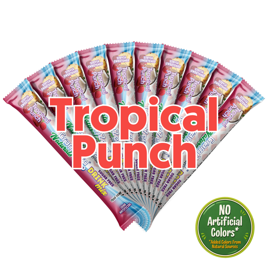 TROPICAL PUNCH 2GO Sugar Free Drink Mix Sticks: 10 Pack - Great for Loaded Tea Kits